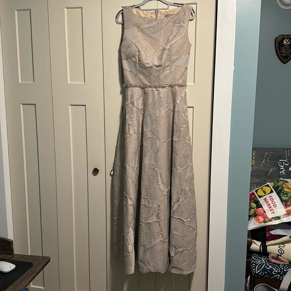 Marsoni Bateau Neckline Leaf Print Dress - Size 8 - Picture 2 of 5